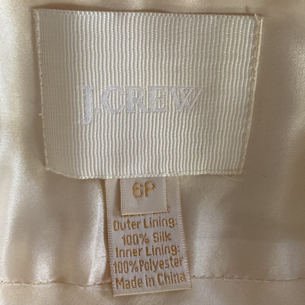 J Crew silk off white wedding dress. Size 6P. - Picture 10 of 12